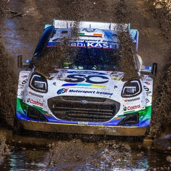 Jon Armstrong Puma Rally1 driving through mud ruts during Safari Rally Kenya Shakedown 2026