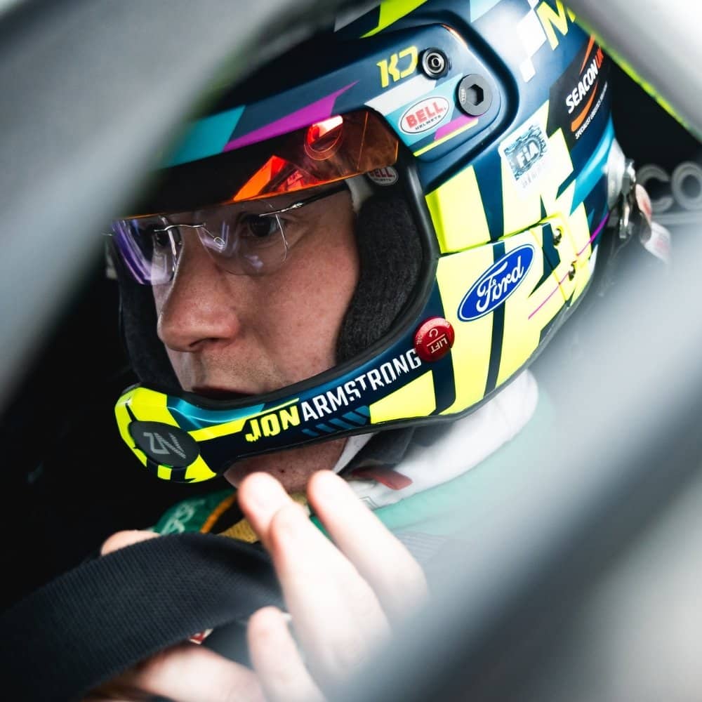 Jon Armstrong sitting in Ford Puma1, competing in the WRC Rally1 2026 Croatia