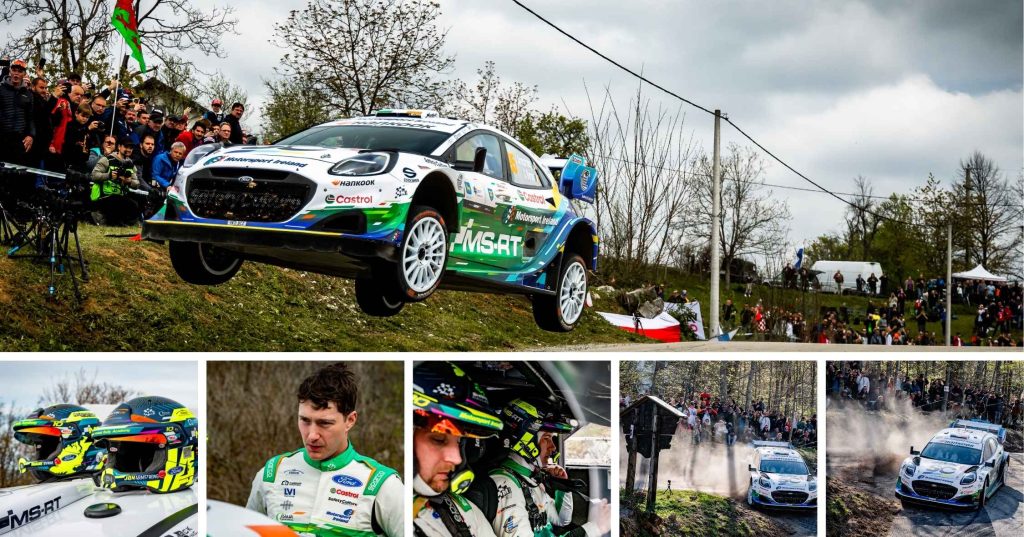 Images show Ford Puma Rally1 Car driven by Jon Armstrong who finished strongly on Super Sunday in WRC Croatia