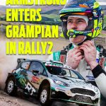 Jon Armstrong in his Motorsport Ireland Rally Academy suit beside his M-Sport Ford Fiesta Rally2, announcing his Grampian Forest Rally 2026 entry