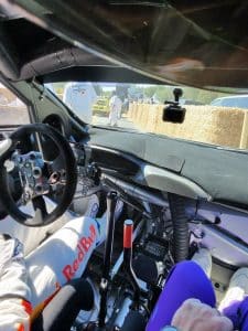 Onboard cockpit view from Jon Armstrong’s Ford Puma Rally1 on the Goodwood Forest Rally Stage 2026