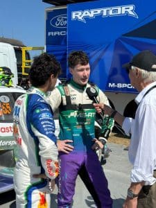 Jon Armstrong interviewed at the M-Sport Ford stand at the Goodwood Festival of Speed 2026