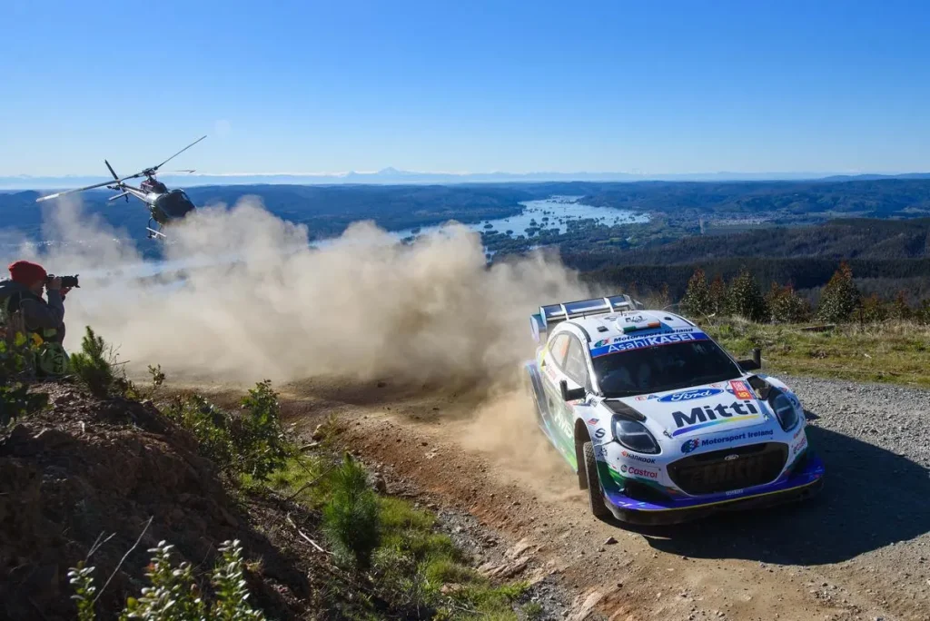 Rally Sardinia: Armstrong targets a fitting Rally1 farewell in Alghero 1 Jon Armstrong and the M-Sport Ford Puma Rally1 kick up dust on a mountain gravel stage
